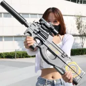 🔥臺灣出貨🔥 P90步槍軟彈子彈兒童玩具搶模型兒童仿真機吃雞裝備全套