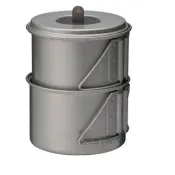 【Snow Peak】Titanium Mini Solo 鈦合金輕便型個人炊具組/ 套鍋組(880ml+餐碗540ml)_ SCS-004TR