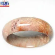 藝晶店★天然珊瑚菊花玉手鐲17.6號(31500)