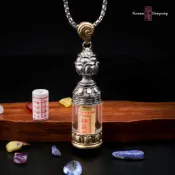 珈瑪-蓮花嘎烏盒吊墜 材質:白銅黃銅  護身項鍊 法器 護身飾品 男女士項鍊 藏傳佛教用品 藏傳佛教法器文物  台灣現貨