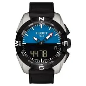 【TISSOT 天梭】T-TOUCH鈦 太陽能觸控錶-藍/45mm 開學禮 送禮 推薦(T0914204604100)