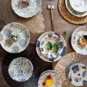 【公司貨 免運】日本加藤真治森系童話陶瓷盤日式飯盤深菜盤早餐盤水果酸奶碗爆款餐具 高質感餐具