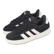 adidas 愛迪達 休閒鞋 Grand Court Alpha 00S 女鞋 黑 米白 麂皮 膠底 厚底 JQ3000