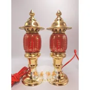 〔歡喜佛具〕銅製心經燈  金配紅心經燈  佛前燈  祖先燈  光明燈｜三種尺寸  兩種顏色