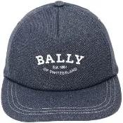 【BALLY】刺繡字母標誌牛仔帆布鴨舌帽-藍色