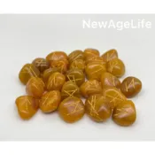 【NewAgeLife】 盧恩符文 北歐占卜 符文石水晶_金色石