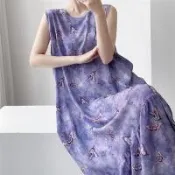 【韓國K.W.】韓國空運輕棉麻晶亮美人高品質免穿搭洋裝(小香風/輕量涼感/洋裝/休閒/日系/通勤/渡假)