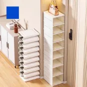 (店+)日式多層透明鞋盒 家用門口摺疊鞋架 入戶免安裝鞋櫃 防塵鞋子收納盒 玄關省空間整理架 宿舍鞋子整理架 小坪數鞋櫃