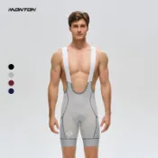 MONTON  逐夏淺灰男款背帶短褲  高彈力減震布料  透氣網格背帶