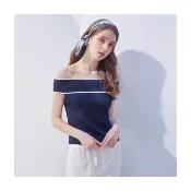 【Le Polka】簡約撞色平口上衣-女