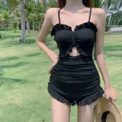 臺灣現貨性感連身式泳裝 高級感 漂亮女神樣 海邊渡假泡溫泉 遮肚顯瘦 美背推薦 網紅款泳衣 Y55