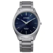 CITIZEN 星辰 (BJ6520-82L) 極簡【鈦金屬】光動能腕錶-藍面 39mm