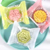 【台灣現貨 附發票】花環 餅乾包裝袋 100入 月餅包裝袋 包裝袋 封口袋 餅乾袋 機封袋 牛軋餅袋 月餅袋 熱封袋