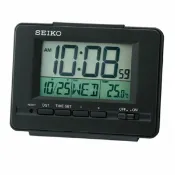 大高雄鐘錶城 seiko SK037 精工鐘 (QHL078K) 極簡風格多功能電子鬧鐘(黑)/9.4*12.3*4.8 cm｜樂天領券現折★全館特惠中★指定刷卡回饋10%