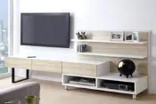 【生活家傢俱】HJS-293-1：西貝斯8尺電視櫃-羅漢松【台中家具】伸縮電視櫃 長櫃 系統家具 台灣製造 低甲醛系統板