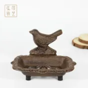 協貿國際日用品生活8館 弘可鑄鐵藝復古懷舊小鳥肥皂盒瀝香皂水創意皂盤庭院裝飾擺件特惠