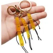 現貨 日本卡樂比薯條三兄弟鑰匙圈 日式風卡通樹脂食物模型炸薯條吊飾 