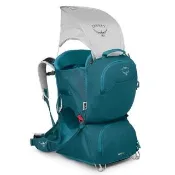 【Osprey】Poco LT Child Carrier 25L 輕量網架式透氣嬰兒背架背包(含遮陽罩)/ 沛托湖藍