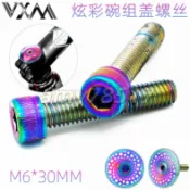 VXM山地自行車把立蓋不銹鋼螺絲公路車前叉碗組蓋炫彩螺絲M6*30MM 腳踏車配件零件 五金配件 免運