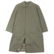 【DOKODEMO】正品BURBERRY LONDON男士復古顏色風衣，飾有品牌標誌紐帶，格紋內襯。日本製造。尺寸：94-175-6