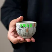 汝窯 墨竹 功夫茶具 品茗杯 聞香杯 快客杯 創意單杯 辦公通用