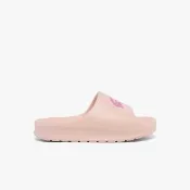 【LACOSTE】女鞋- Serve 鱷魚紋撞色拖鞋 2.0(粉紅色)