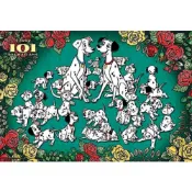 (店+)【HUNDRED PICTURES 百耘圖】【拼圖貓】百耘圖 - 101 DALMATIANS【花卉系列】101忠狗拼圖300片 HPD0300S-184