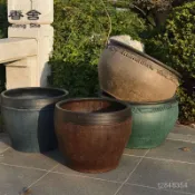 免運開票 粗陶花盆大號特大號複古盆栽種樹大口徑土陶罐室內戶外庭院特價碗蓮盆缸 錦鯉缸 魚缸 水缸 魚缸 庭院仿石大水缸
