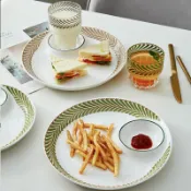 協貿國際日用品生活3館 健身減脂餐專用餐盤子一人食套裝日式大人餃子盤帶醋碟輕奢創意