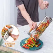 滾筒燒烤籠燒烤籃圓形燒烤架戶外露營野餐BBQ湮熏籠式燒烤網旋轉