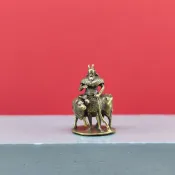 神農大帝 人王伏羲三皇炎帝神農氏神像 五穀神農迷你銅像桌面擺件 0818
