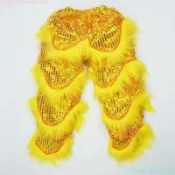 🌻台灣出貨 兒童舞獅醒獅褲子獅子舞獅兒童錶演服裝舞臺演齣服舞獅褲錶演專用