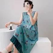【K.W.】韓國空運輕棉麻微辣女神高品質免穿搭洋裝(小香風/輕量涼感/洋裝/休閒/日系/通勤/渡假)