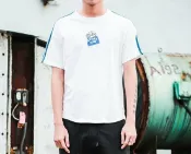 FINDSENSE服飾 FINDSENSE MD 日系 潮 男 時尚 撞色 卡通自行車刺繡 短袖T恤 特色短T 學生T恤