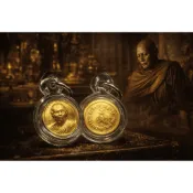 Buddha Style 佛系玩家🎮 龍婆培 2535 迷你扭扣模自身法相 黃銅材質 附原廟盒 防水殼 指甲模
