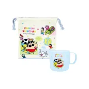 (店+)【T's Factory 蠟筆小新與好友漱口杯＆束口袋組】現貨 日本境內版 塑膠杯+收納袋 盥洗 小白 妮妮 正男 阿呆
