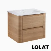 【LOLAT羅力】60公分多層實木板雙抽屜浴櫃-橡木色WC206CW010(不含安裝費)