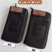 （現貨速發）COUNT DUCK牛仔布單拉鏈手拿包 經典牛仔型拉鏈錢包 多卡位長夾拉鏈包 休閑情侶系列長款錢夾
