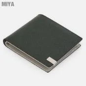 MiYA Tie 義大利防刮真皮牛皮男用橫短夾 墨綠黑藍色 免運 G0822