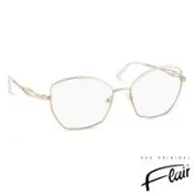 【Flair】德國芙萊爾 洞察眼眸細框純鈦光學眼鏡(金色–象牙白)FR9138-200