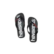 【havaianas 哈瓦仕最優惠】TOP LOGOMANIA II 黑紅(拖鞋 男鞋 夾腳拖 素色 巴西 夏天 哈瓦士)