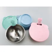 批發價 雙層隔熱兒童碗 隔熱 幼稚園 兒童碗 三色碗 台灣製造 開學 餐具 附湯匙 不鏽鋼【CF-02A-40074】