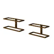 【poko】經典壁掛式 兩層紅酒架 2*2入可放4瓶 鐵藝金屬酒瓶架 工業風 紅酒櫃 仿鑄銅架 葡萄酒架