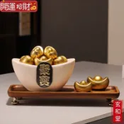 💰玄和緣堂💰聚寶盆擺件招財聚財新中式辦公室客廳酒櫃元寶裝飾品喬遷開業禮物 招財進寶 風生水起 招財流水