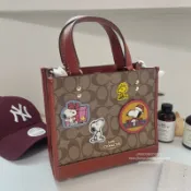 現貨🤖Coach x Snoopy 史奴比聯名 Dempsey 22 托特包