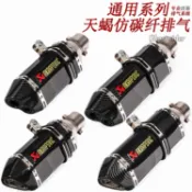 通用38-51mm 尾段改裝 直上安裝 新紋全仿碳纖維 台蠍排氣管 單出口雙出口排氣尾段