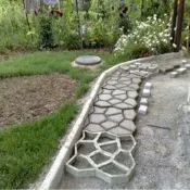 【熱賣】拼花路面大石頭模具園藝用品工具強化小路造型水泥分割鵝卵石裝修
