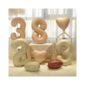 (店+)生日氣球 奶油色 焦糖色 數字氣球 40吋 鋁箔氣球 生日佈置 生日禮物 生日派對 慶生佈置 情人節