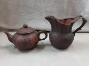二手鋪 NO.7248 紫砂壺 精選茗壺 茶壺+茶海 土胎好 老件收藏