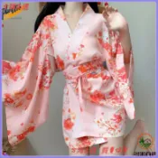 純慾風 日系浴袍 櫻花和服 可愛浴衣睡袍 性感睡衣 和風睡衣 日式女睡衣 舒適透氣 居家穿搭 可開發票 柔軟親膚